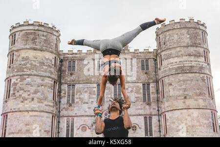 Lulworth Castle, Dorset, Großbritannien. 10 Sep, 2017. Tag 4 - bestival Music Festival kehrt 2017 in der neuen Heimat, Lulworth Castle. Credit: Wird Bailey/Alamy leben Nachrichten Stockfoto