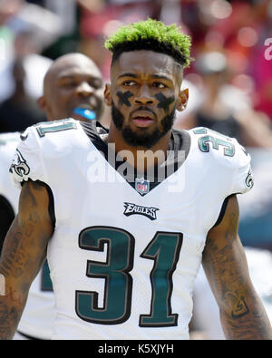 Philadelphia Eagles cornerback Jalen Mühlen (31) vor dem Spiel gegen die Washington Redskins an FedEx Field in Landover, Maryland am Sonntag, 10. September 2017. Credit: Ron Sachs/CNP/MediaPunch Stockfoto