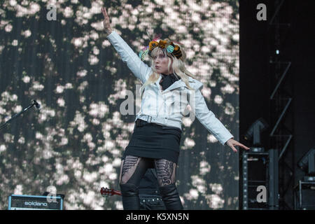 London, Großbritannien. 10 Sep, 2017. Blondie führt bei Radio 2 live im Hyde Park 2017 Am 10. September 2017, London, England. Credit: Jason Richardson/alamy leben Nachrichten Stockfoto