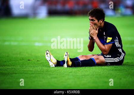 Jeddah, Saudi Arabien. 5. Sep 2017. Genki Haraguchi (JPN) Fußball / Fussball: FIFA WM Russland asiatischen Qualifier 2018 Endrunde Gruppe B Spiel zwischen Japan 0-1 Saudi-Arabien bei König Abdullah Sport City Stadium in Jeddah, Saudi-Arabien. Credit: Sho Tamura/LBA/Alamy leben Nachrichten Stockfoto