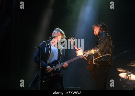 Carl Barât und Peter Doherty, von den Libertines, treten auf der Hauptbühne des Blackheath Music Festivals 2017 auf Stockfoto