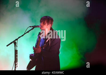 Pete Doherty von den Libertines, die auf der Hauptbühne am 2017 auf Blackheath Music Festival Stockfoto