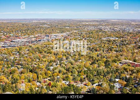 Luftbild von Boulder City im Herbst, Colorado, USA. Stockfoto