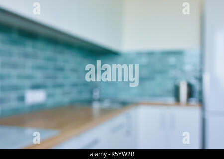 Vintage Filter, verschwommenen Hintergrund, moderne Küche Stockfoto