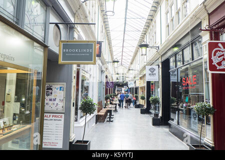High Street Arcade, Cardiff, Cardiff, Hauptstadt, Wales, Welsh, Stadt, Zentrum, Großbritannien, Großbritannien, Europa, Europäischen, Walisisch, Cosmopolitan, Metro, Stockfoto