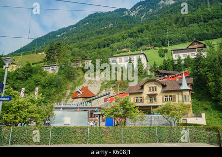 Luzern, 16. JULI: Der Bahnhof Pilatus am 16. JULI 2017 in Luzern, Schweiz Stockfoto