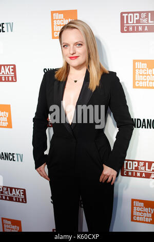 Elisabeth Moss kommt Premiere Top Lake : China Girl Film Society Lincoln Center's Walter Reade Theatre NYC. Stockfoto