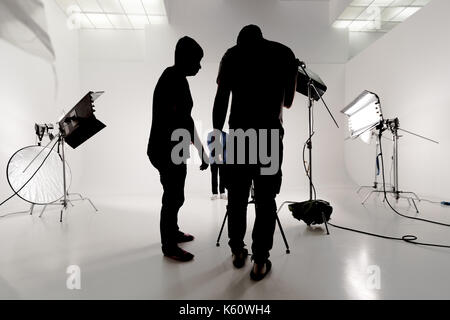 Auf dem Set im Studio Stockfoto
