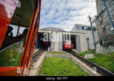 Luzern, 16. JULI: Der Bahnhof Pilatus am 16. JULI 2017 in Luzern, Schweiz Stockfoto