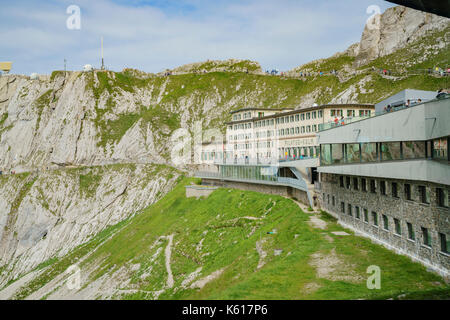 Luzern, 16.Juli: Das historische Hotel Pilatus Bellevue auf den Pilatus am 16.Juli 2017 in Luzern, Schweiz Stockfoto