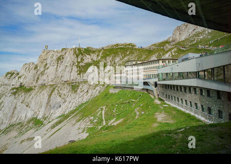 Luzern, 16.Juli: Das historische Hotel Pilatus Bellevue auf den Pilatus am 16.Juli 2017 in Luzern, Schweiz Stockfoto