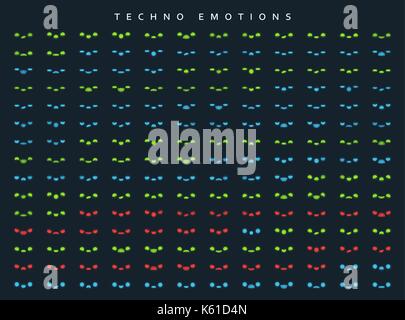 Set Techno Emotionen, Charaktere zu erstellen. Stock Vektor