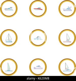 Boot Symbole, Cartoon Stil Stock Vektor