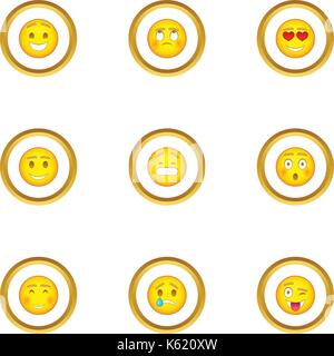 Verschiedene smileys Icons, Cartoon Stil Stock Vektor