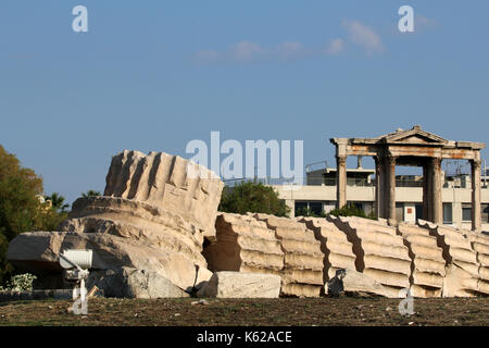 Auswirkungen der Zeit - Tempel des Zeus Stockfoto