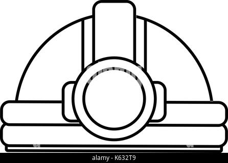 Bergbau Helm Icon, outline Style Stock Vektor