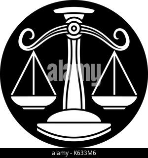 Waage Waage Sternzeichen Horoskop Zeichen Stock Vektor