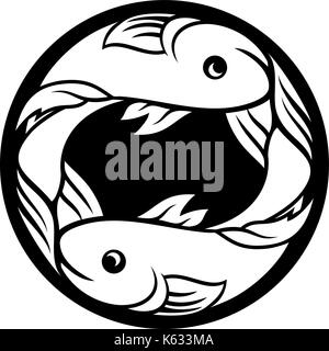 Fische Fische Sternzeichen Horoskop Sternzeichen Stock Vektor