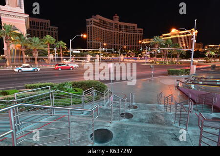 Bellagio Hotel in Las Vegas bei Nacht. Stockfoto