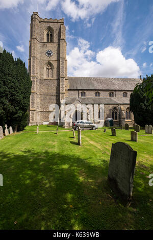 St Andrews Pfarrkirche in Hingham, Dorf, wo Abraham Lincoln geboren wurde, Norfolk, England, Großbritannien Stockfoto