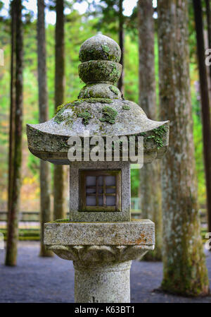 Stein Laterne an Okunoin Tempel in Koyasan, Wakayama, Japan. Koyasan ist der Ort der größten japanischen Friedhof. Stockfoto