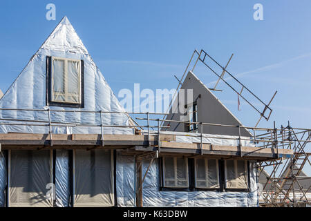 Baustelle mit Häusern mit vorfabrizierten Wände in den Niederlanden Stockfoto