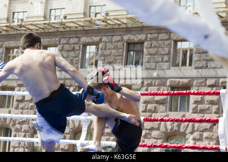 Box Kämpfer trainning Outdoor Stockfoto