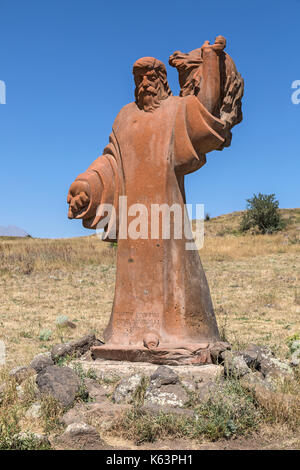 Statue in der aparan Alphabet Park in Armenien. Stockfoto