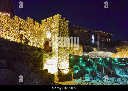 Eine rekonstruierte Tor Teil der alten Befestigungsanlagen Sozopol, Bulgarien Stockfoto