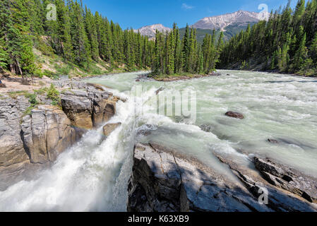 Sunwapta Falls im Jasper National Park, Alberta, Kanada. Stockfoto