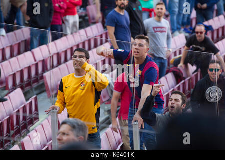 6/5/17 Barcelona gegen Villarreal Fußball-Liga Match im Camp Nou, Barcelona. Stockfoto