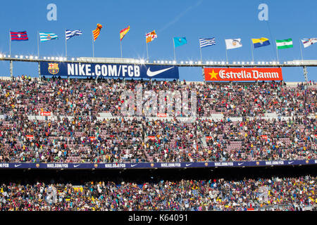 6/5/17 Barcelona gegen Villarreal Fußball-Liga Match im Camp Nou, Barcelona. Stockfoto