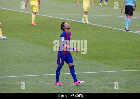 Neymar Jr - 6/5/17 Barcelona gegen Villarreal Fußball-Liga Match im Camp Nou, Barcelona. Stockfoto