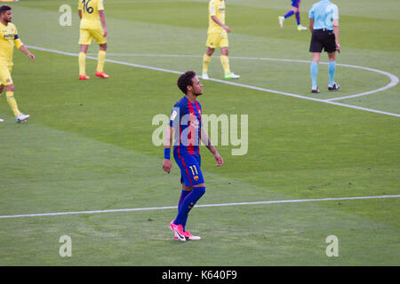 Neymar Jr - 6/5/17 Barcelona gegen Villarreal Fußball-Liga Match im Camp Nou, Barcelona. Stockfoto