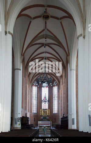 Gotische kolegiata Krzyza swietego ich Sw Bartlomieja (Stiftskirche Heilig Kreuz und St. Bartholomäus) auf Ostrow Tumski (Dominsel), Wro Stockfoto