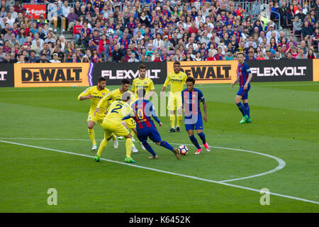 6/5/17 Barcelona gegen Villarreal Fußball-Liga Match im Camp Nou, Barcelona. Stockfoto