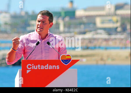 Barcelona, Spanien. 11 Sep, 2017. Der Präsident der Ciutadans Fraktion Albert Rivera während einer Sitzung des Ciutadans Fraktion spricht für die nationalen Tag von Katalonien. Am 11. September 2017 in Barcelona, Spanien. Credit: SOPA Images Limited/Alamy leben Nachrichten Stockfoto