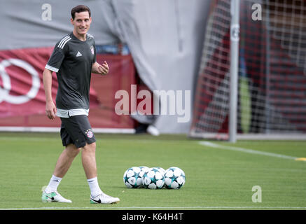 München, Deutschland. 11 Sep, 2017. Sebastian Rudy im letzten Training des FC Bayern München in München, Deutschland, 11. September 2017. Bayern München gegen den RSC Anderlecht in der Champions League Gruppenphase spielen am 12. September 2017. Foto: Sven Hoppe/dpa/Alamy leben Nachrichten Stockfoto