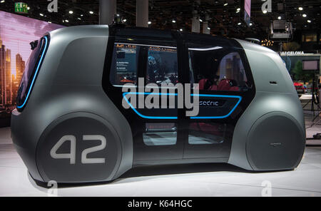 Frankfurt am Main, Deutschland. 11 Sep, 2017. Des autonomen Fahrens Konzeptstudie edric" steht am Volskwagen stand auf dem Gelände der Messe in Frankfurt/Main, Deutschland, 11. September 2017. Die Internationale Automobil-Ausstellung (IAA) ist auf die zwischen dem 14. und 24. September 2017. Mehr als 1.000 Hersteller aus fast 40 Ländern präsentieren ihre Produkte auf der Messe. Quelle: dpa Picture alliance/Alamy leben Nachrichten Stockfoto