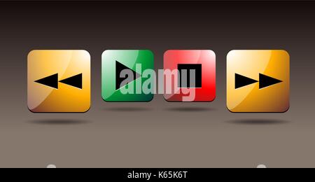 Spielen Symbole. Vektor Tasten Stock Vektor