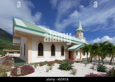 Katholische Kirche, Vaitape, der Insel Bora Bora, Gesellschaftsinseln, Französisch Polynesien Stockfoto