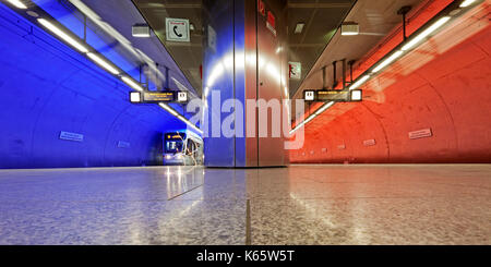 U-Bahn Haltestelle Bochumer Verein, Jahrhunderthalle, Bochum, Ruhrgebiet, Nordrhein-Westfalen, Deutschland Stockfoto