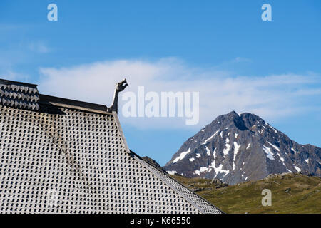 Viking lange Haus Dach im Museum, Borg, der Insel Vestvågøy, Lofoten Inseln, Nordland, Norwegen, Skandinavien Stockfoto