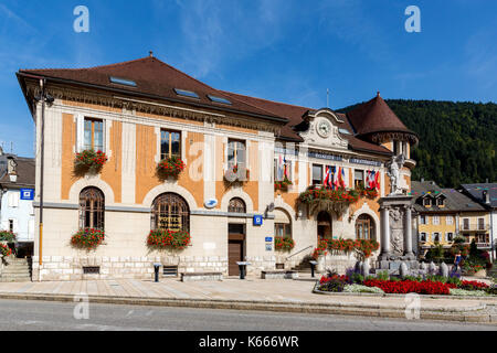 Hotel de Ville, Rathaus, Thônes, Haute-Savoie, Frankreich Stockfoto