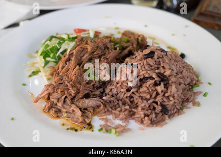 Ropa Vieja - die nationalen Gerichte von Kuba. Havanna, Kuba. Stockfoto