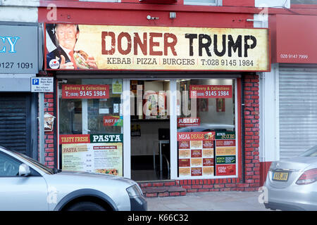 Kebab fast food Shop namens Döner Trumpf nach Donald Trump in Bangor County Down Nordirland Stockfoto