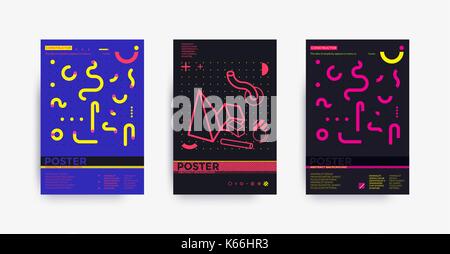 Poster Set Vorlage Stock Vektor