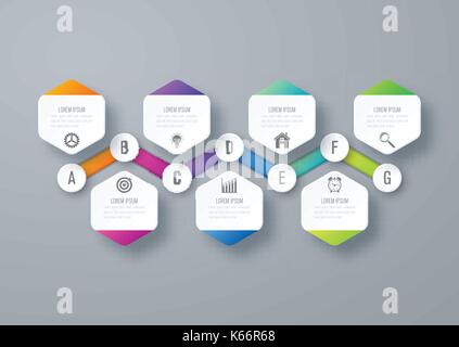 Infografik Business Konzept mit 7 Optionen Stock Vektor