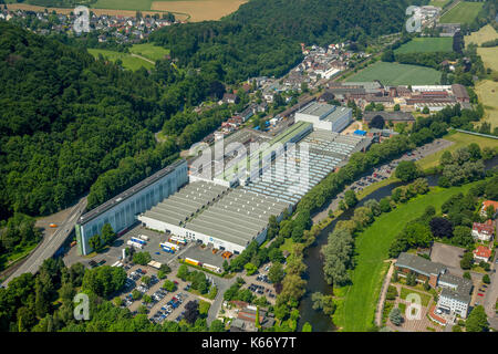 Bilstein Trade KG, bilstein Kaltband, Hohenlimburg Zentrum, Hagen, Ruhrgebiet, Nordrhein-Westfalen, Deutschland Europa, Hagen, Lenne, aeri Stockfoto