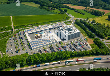 ENERVIE - Südwestfalen Energy and Water AG, Energieunternehmen, Hauptverwaltung Hassley, Bürokomplex Sauerlandlinie, A45, Hagen, Ruhrgebiet, Nord Rh Stockfoto